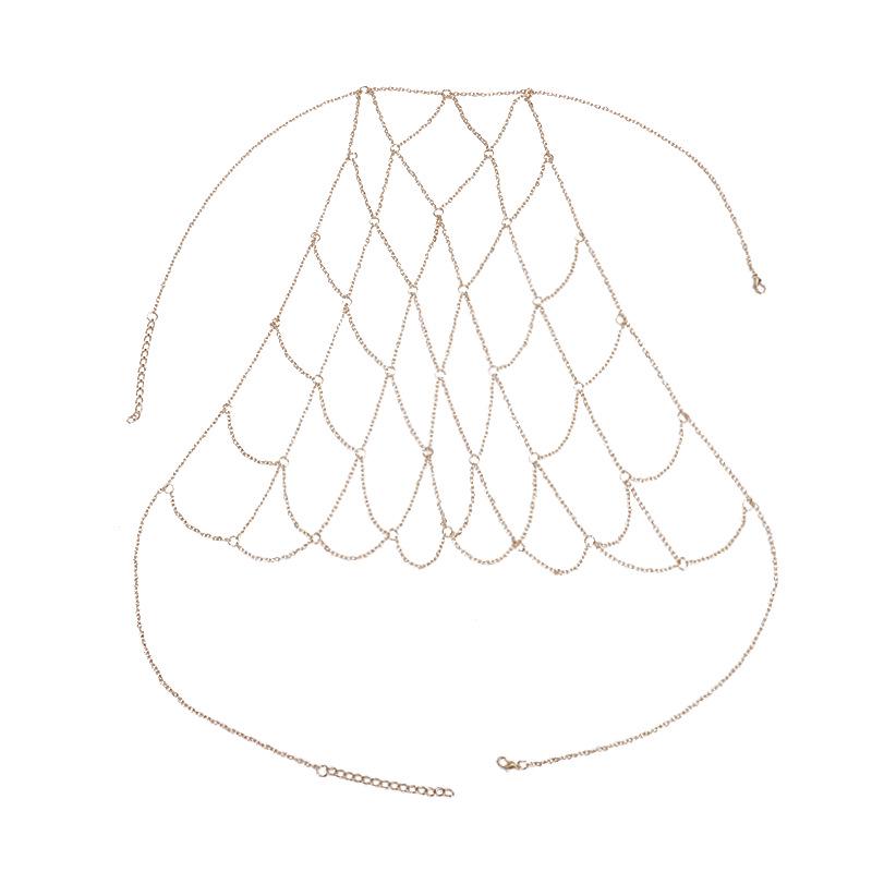 Chaîne de corps géométrique en maille chic pour l'été: Mode de Plage Européenne et Américaine