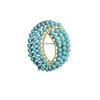 Vintage Turquoise Inlaid Brooch and Earrings Set - Elegant Retro Design