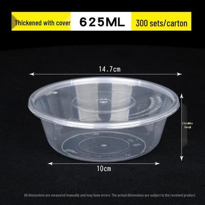 Contenants ronds jetables en plastique pour la préparation des repas avec couvercles