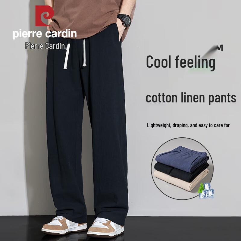 Pierre Cardin Men s Summer Cool-Touch Cotton Linen Casual Pants M