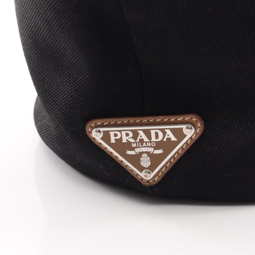 Used PRADA CANAPA Canapa Tote Bag Canvas Black Used Women