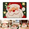 Santa Claus Bath Rug Fuzzy Santa Absorbent Floor Mat Washable Non-Slip Christmas Bathtub Rug for Bathroom Shower Laundry Room Entrance Decor