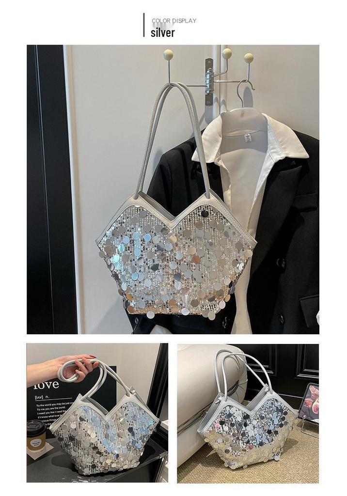 Women's Lux Sequin Shoulder Bag - 2026 Summer Collection