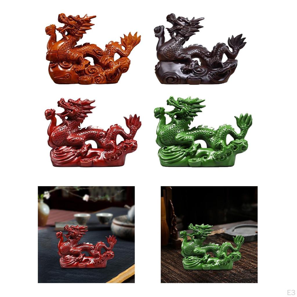 Hand-Carved Chinese Dragon Figurine Fengshui Ornament