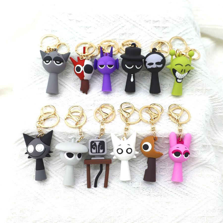 Brelok Rhythm Box Sprunki Ręcznie robiony Wisiorek Lalka Model Peryferyjny do Gry Brelok Wisząca Biżuteria Rhythm Box Ręcznie robiony