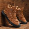 38-48Herrenschuhe Handgenähtes Leder Herrenstiefel Spaltleder Freizeitlederschuhe Herren Stiefeletten