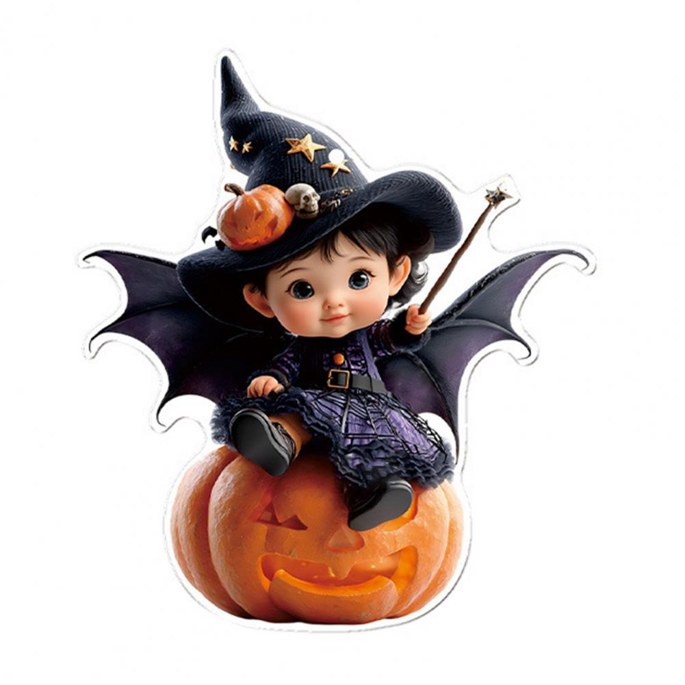 Halloween Car Ornament Halloween Themed Car Charm Halloween Cartoon Witch Cat Car Mirror Hanging Decoration for Rearview