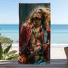 Rock Style Colorful Guitarist Polyester Microfiber Beach Towel Is Highly Absorbent, Suitable for Swimming and Beach Outings