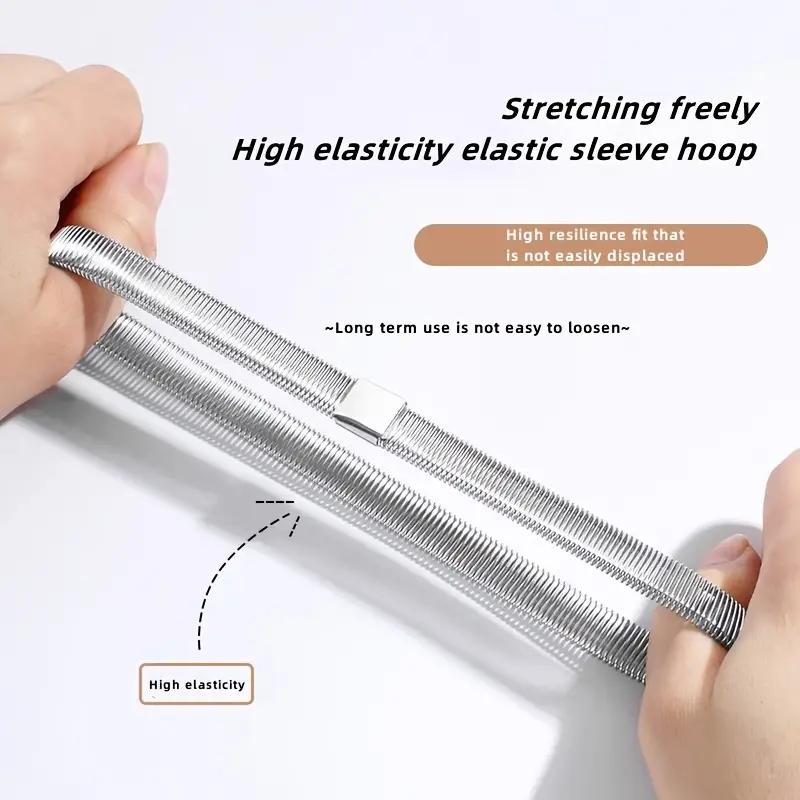 1PCS Metal Cuff Universal Armband Stretch Shirt Jacket Sweater Tightening Retractable Alloy Armband Non-slip Elastic Band