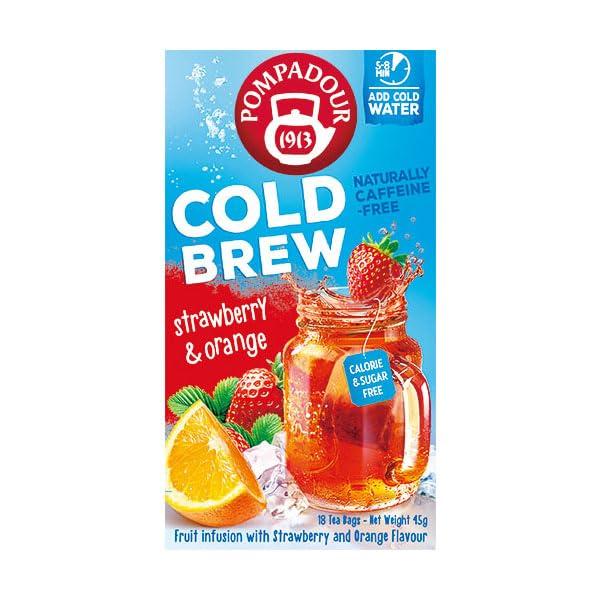 Pompadour Cold Brew Strawberry Orange 18 Tea Bags 71330 X 10 Packs &