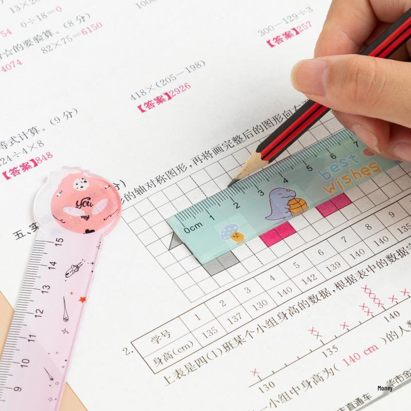 Cartoon Alien 15cm Ruler for Primary School Students - Cute and Stylish Measurement Tool for Learning and Drawing