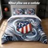 Set Biancheria da Letto Design Atletico Madrid 1 Copripiumino + 2 Federe Morbido Traspirante Biancheria da Letto per la Casa