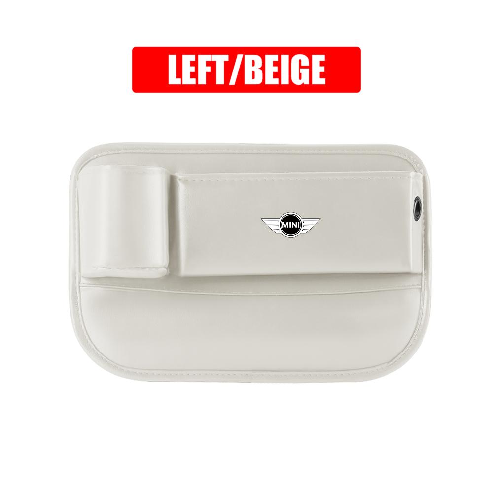CBEJ7 Leather Car Seat Gap Crevice Storage Box Organizer Cup Holder For MINI Cooper S JCW WORKS R55 R56 F55 F56 R57 R58 R59 CLUB MAN