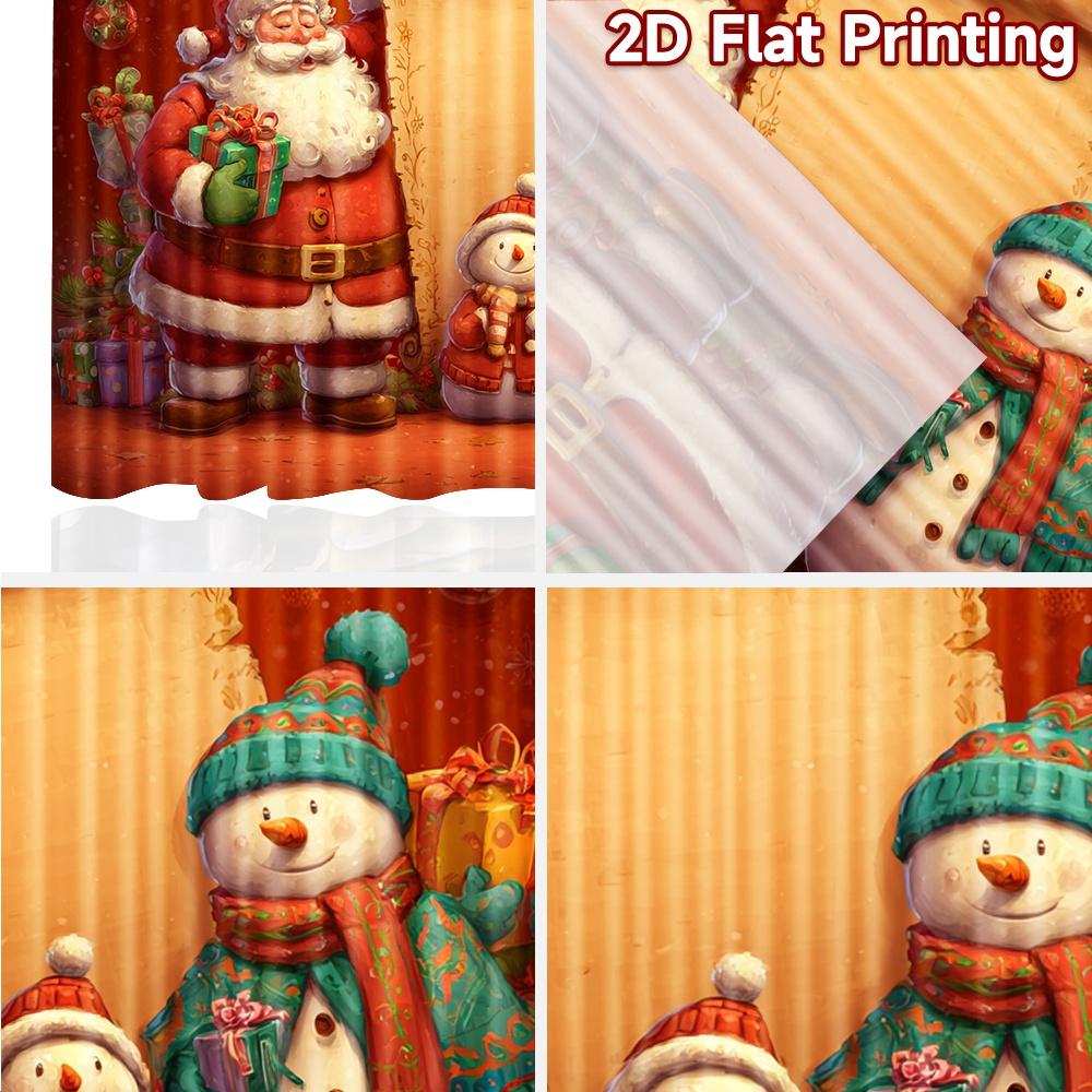 2 Stück, 2D-FLACHDRUCK Vorhänge (Ohne Stange) Weihnachtsmann Checkliste Halloween Festival Mode Vorhänge Garnvorhänge Dekorationen