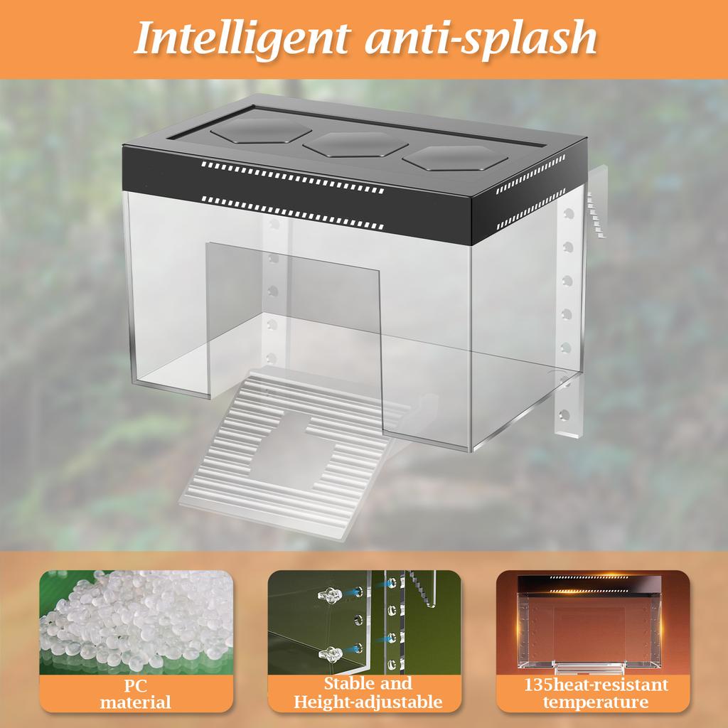 Verstellbare Schildkröten-Sonnenplattform Transparentes PC Hängendes Schildkröten-Sonnenland mit Rampe Reptilien-Ruheplattform für Aquarium