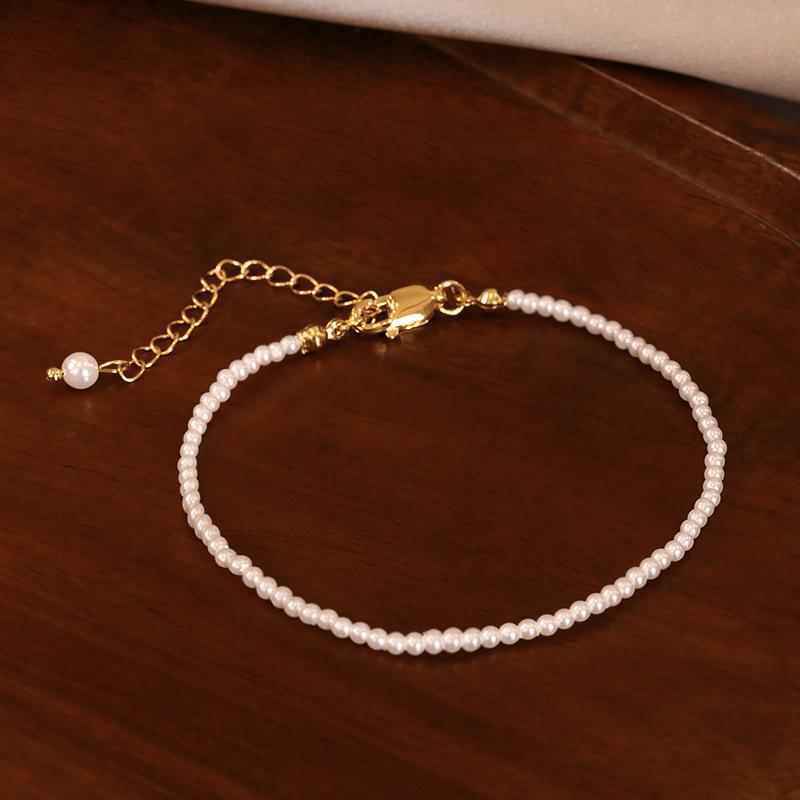 High-end Australian white pearl bracelet women's baroque retro light luxury millet beaded bracelet exquisite hand