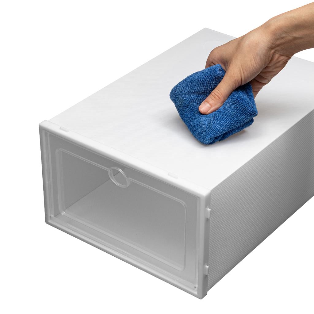 20pcs Foldable Plastic Transparent Shoe Box Clear Stackable Storage Organizer Rectangular for Living Rooms, Bedrooms, Study Room