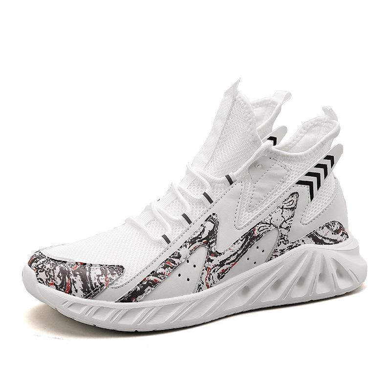 

Модні високі кросівки великих розмірів Нові чоловічі легкі дихаючі модні кросівки 39 білий