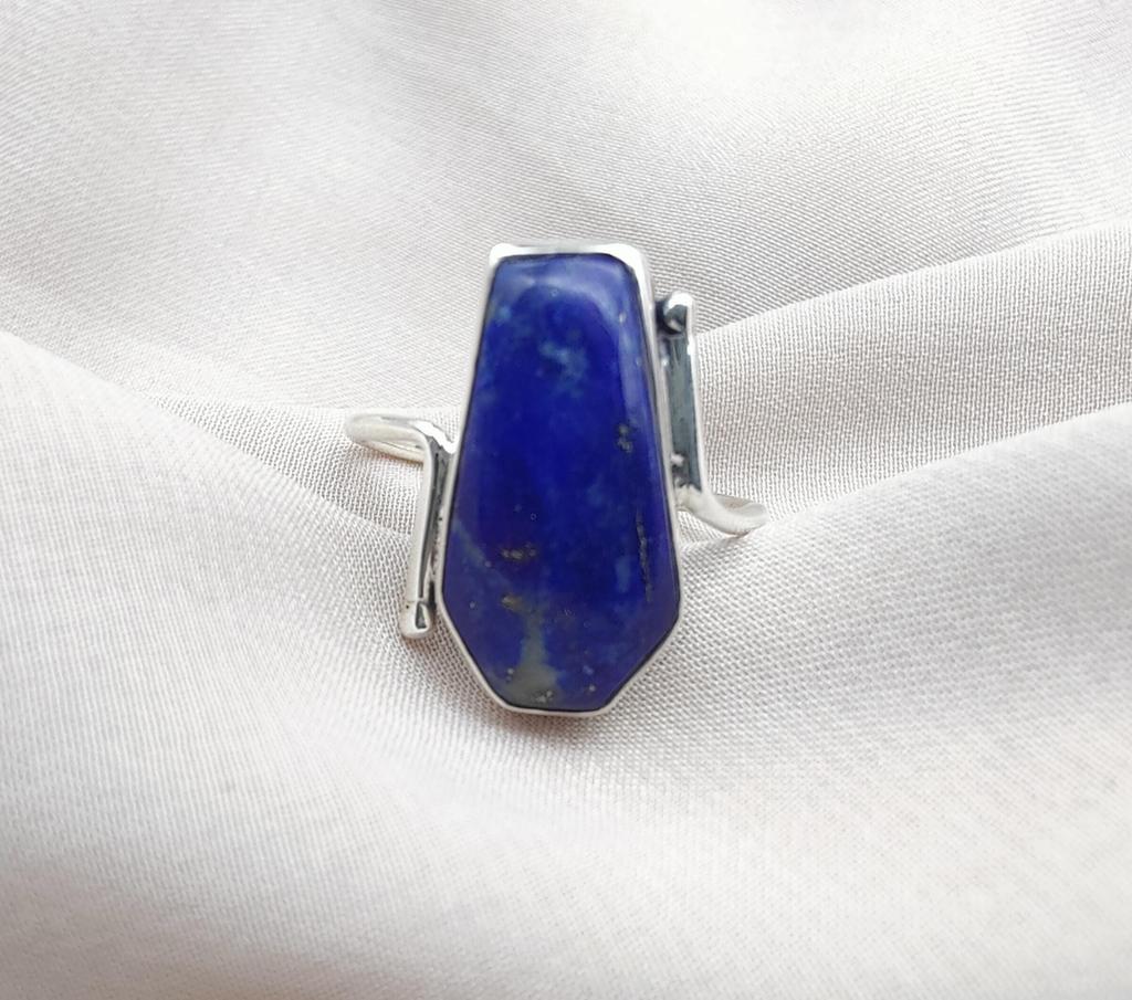 Lapis Lazuli Ring: 925 Sterling Silver, Handmade Gemstone Statement Ring