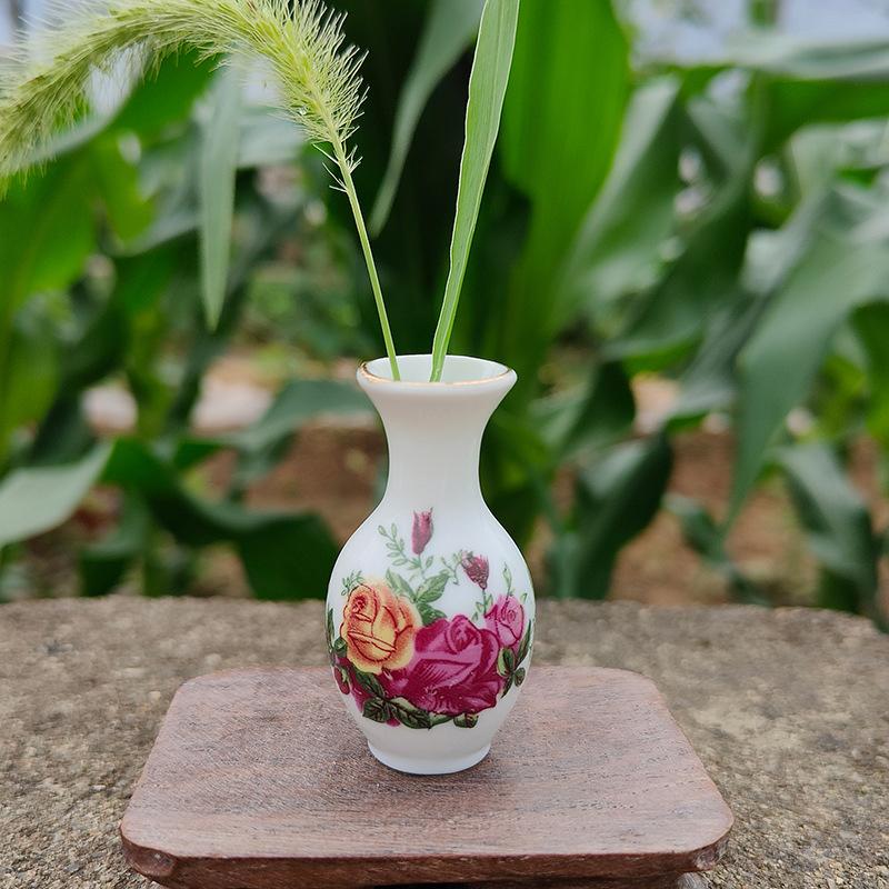 1/12 Puppenhaus Mini Gläser Vintage Keramik Bunte Vase Modell Puppe Hause Wohnzimmer Dekor Spielzeug Micro Landschaft Ornament Szene Prop