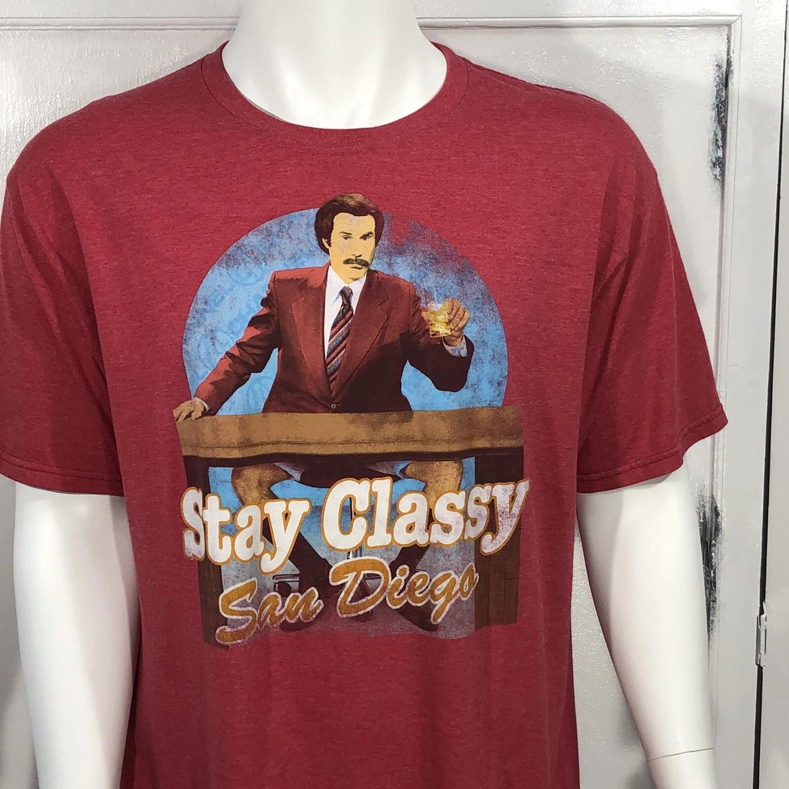 Anchorman Movie T Shirt Mens Size XL Stay Classy San Diego Will Ferrell Red 3XL