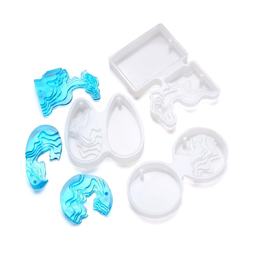 Crystal Island Pendant Making Mold 3D Island Pendant Silicone Jewelry Crafting DIY Mould Type 1