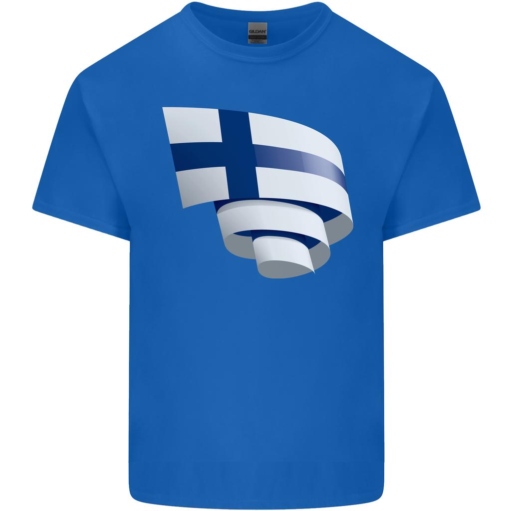 Curled Finland Flag Finnish Day Football Unisexs Light Cotton TShirt