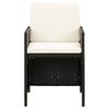 4 Piece Garden Chair and Footstool Set Poly Rattan Black