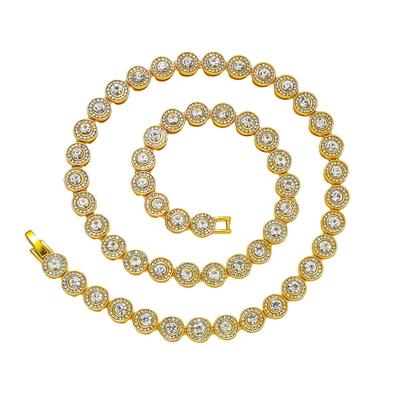Collana Hip-Hop da uomo con diamanti tondi da 8 mm