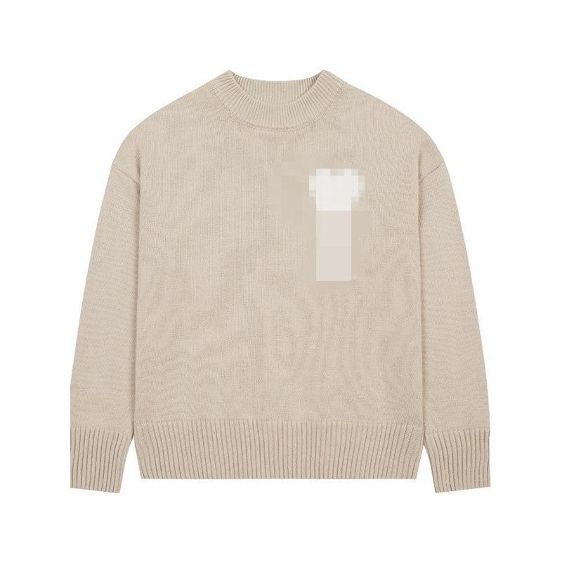 Solid Heart Letter Jacquard Knit Sweater – Korean Style Loose Fit Round Neck for Couples