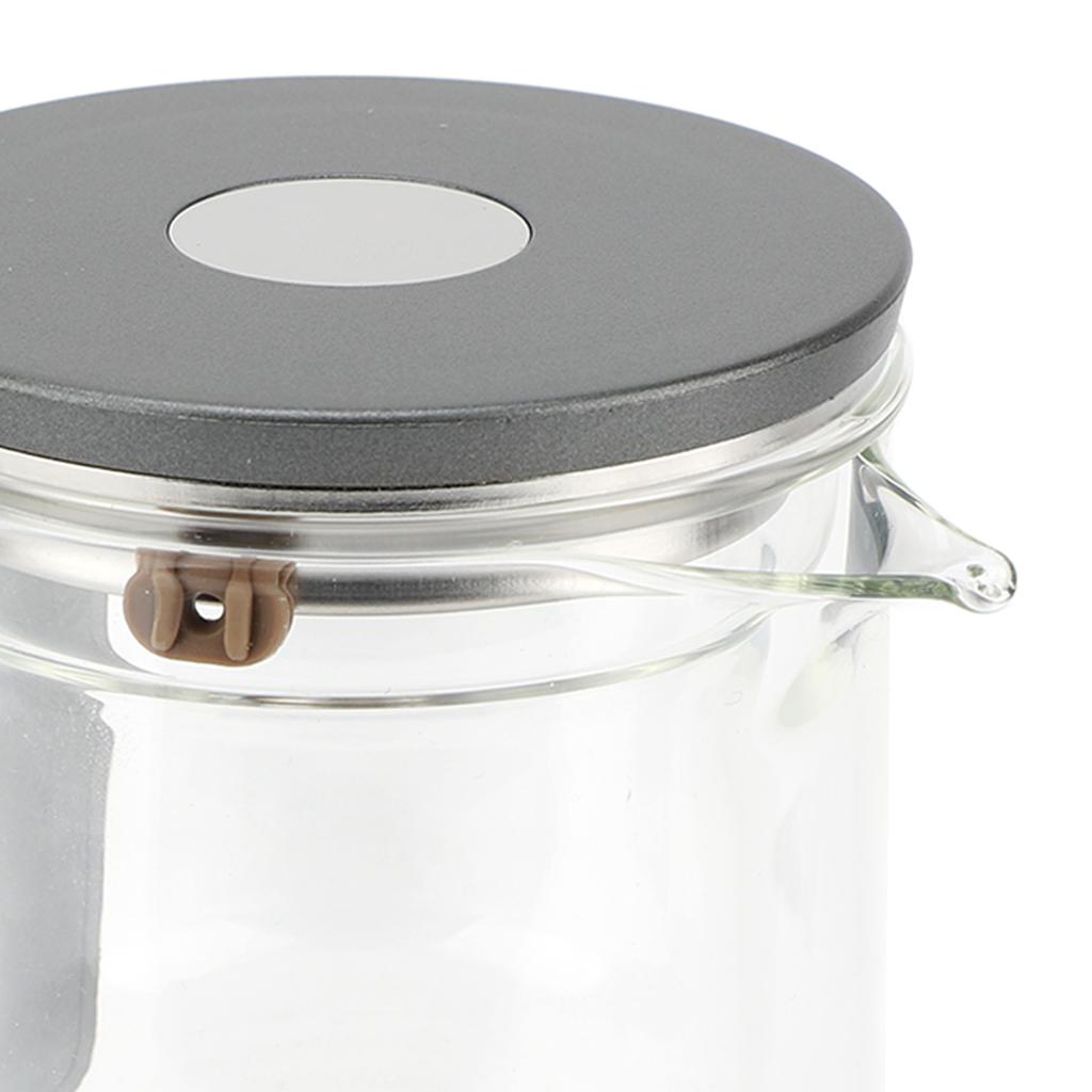 Teekanne 800 ml, Wasserabscheider, Druckknopfsteuerung, transparentes Glas, abnehmbare Kanne für Zuhause und Restaurant