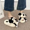 Mao Mao slippers women's outer wear 2025 new autumn and winter Korean version thick bottom height increase small home plush cotton slippers