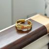 Medieval Vintage Flower Butterfly Brushed Opening Ring Light Luxury Niche Exquisite Zircon High-End Ring Woman