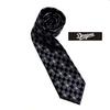 [DRAG0NS] Chunichi Dragons Professional Baseball Goods Jacquard Woven Tie with CD Logo, Black Check - 375