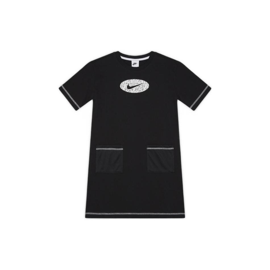 

Nike Детское платье с логотипом, круглым вырезом и короткими рукавами, черное DO7168-010 XL