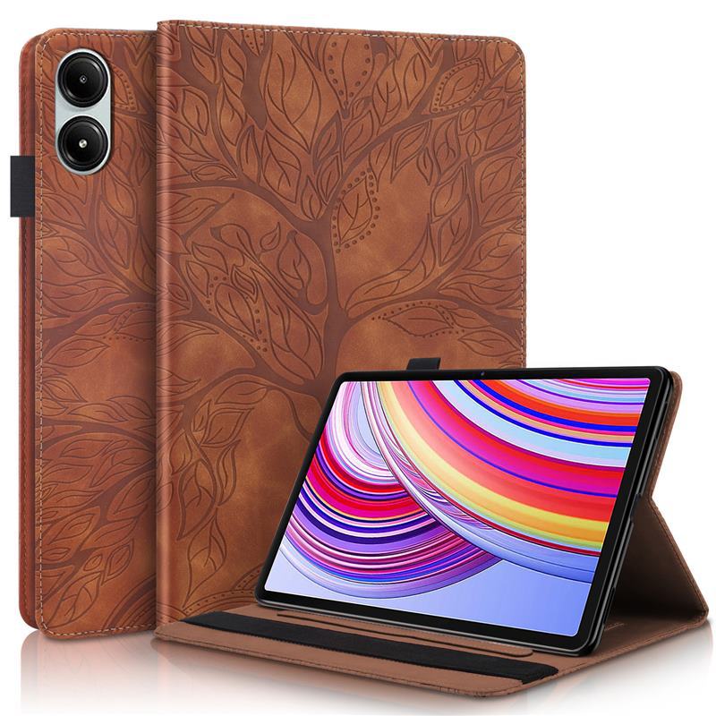 Tablet Case For Redmi Pad Pro 12.1 Tree of Life Embossed Card Slot Stand Shockproof Leather Case SE