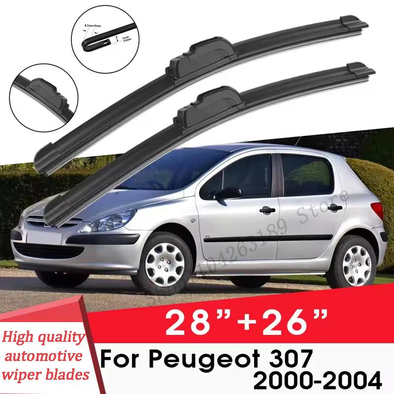 Lame Ștergător Auto Pentru Peugeot 307 2000-2004 28"+26" Parbriz Curățare Cauciuc Silicon Accesorii Ștergătoare Auto