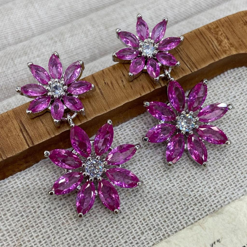 Middle Eastern Zircon Necklace Earrings Set Bridal Wedding Party Wedding Dress High-End Jewelry Flowers