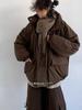 Unisex Retro Japanese Winter Cotton Jacket: College Style, Stand Collar, Loose Fit