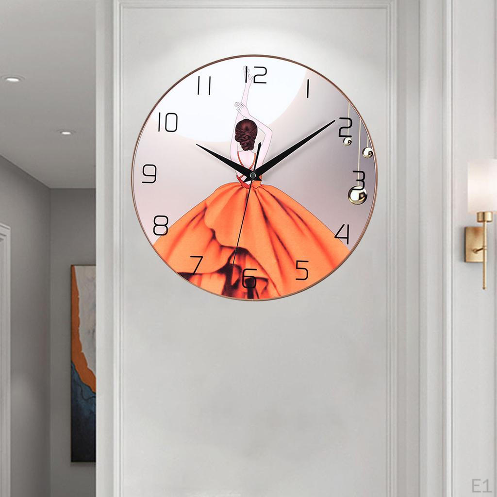 Bathroom Wall Clock, Large Silent Battery Operated Background Pictures for