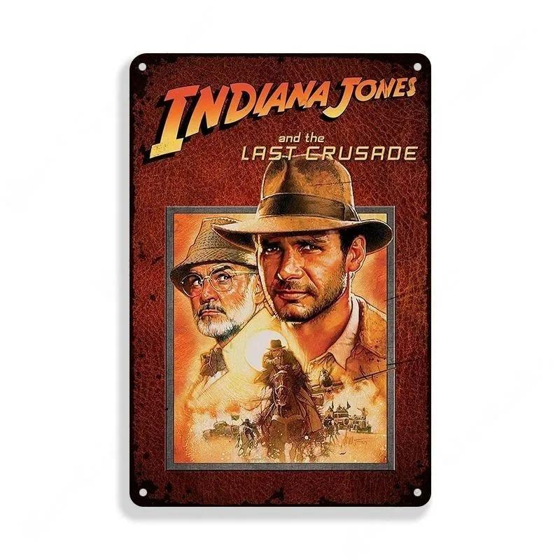 Classic Movie Tinplate Poster Indiana Jones Metal Sign Retro Industrial Wall Decor Plaque Bar Garage Home Tin Sign Art Plates