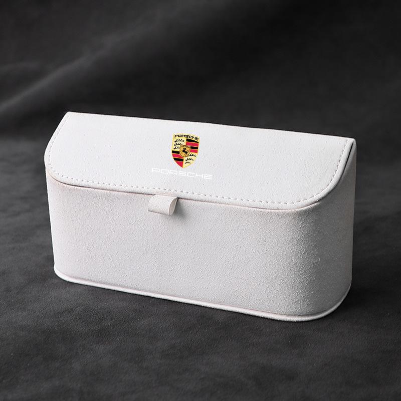 პორშე ზამშის მზის დამცავი სათვალის დამჭერი - მანქანის მზის სათვალის შესანახი და ინტერიერის დეკორის აქსესუარი