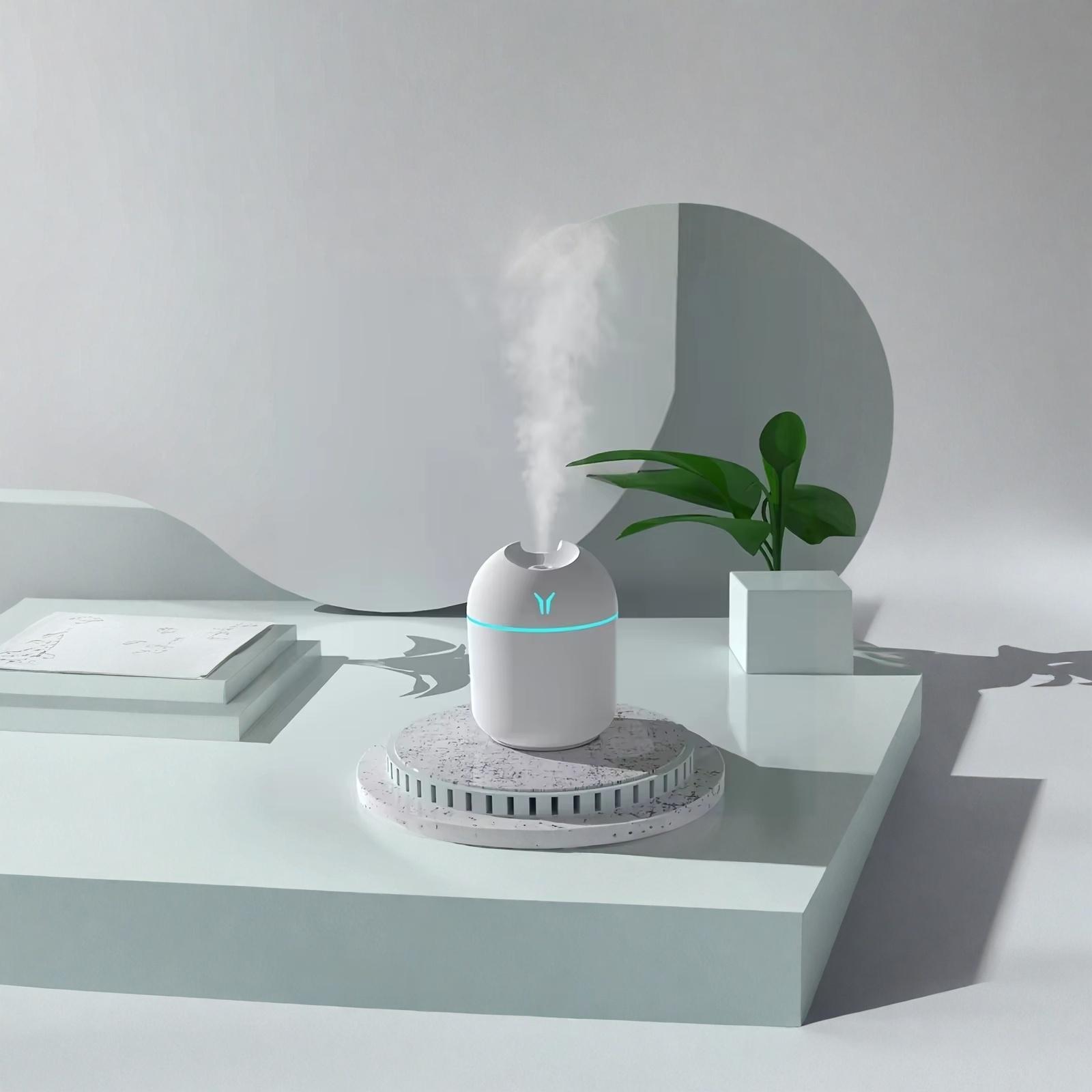

USB Humidifier Large Mist Portable Desktop Humidifier Smart Car Aroma Diffuser one size білий