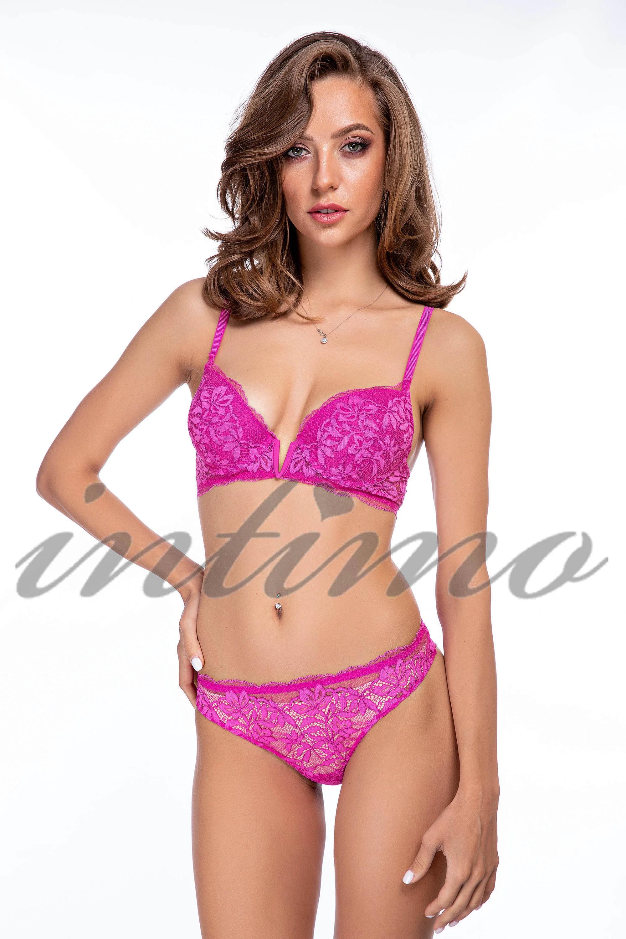 

Комплект білизни: бюстгальтер push-up і трусики бразилиана Lormar (60309) 70B/S рожевий