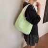 Korean Style Double-sided Shoulder Bag Sweet Tote Bag Underarm Bag Plaid Nylon Vest Pouch  Summer