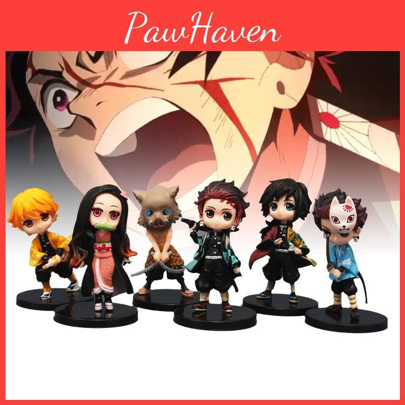 6pcs Slayer Demon Character Pvc Toy Model Desktop Decor Child Gift Christmas
