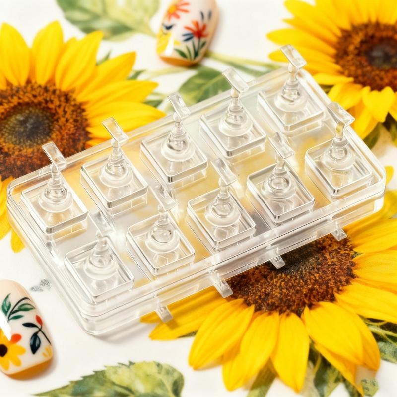 Non Magnetic Acrylic Nail Holder Safe for Electronic Devices Lightweight and Portable with Sturdy Base Easy Clean