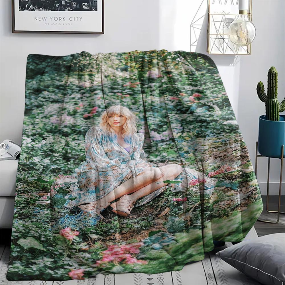 1PC Taylor Print Flannel Blanket, High quality All Seasons, Home Decor, Warmth and Comfort, Perfect for Christmas Gifts