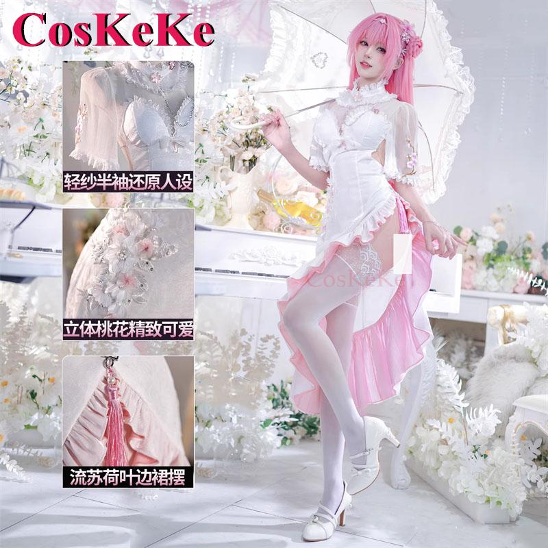 CosKeKe Dorothy Game NIKKE Cosplay Costumes Yan Tao Yuan Skin Sweet Elegant Cheongsam Activity Party Role Play Clothing S-XL New