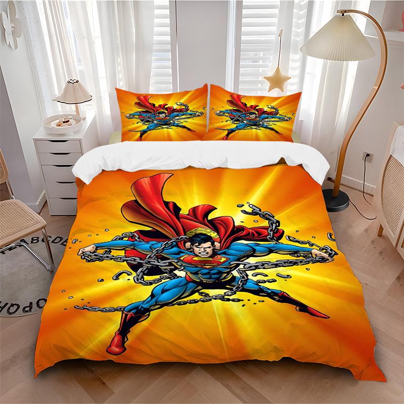 3pcs Superman Cover Set,Soft Comfortable Duvet Cover,Guest Room (1*Duvet Cover + 2*Pillowcases, Without Core) yy251024157